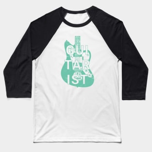 Guitarist Electric Guitar Body Surf Green Color Baseball T-Shirt